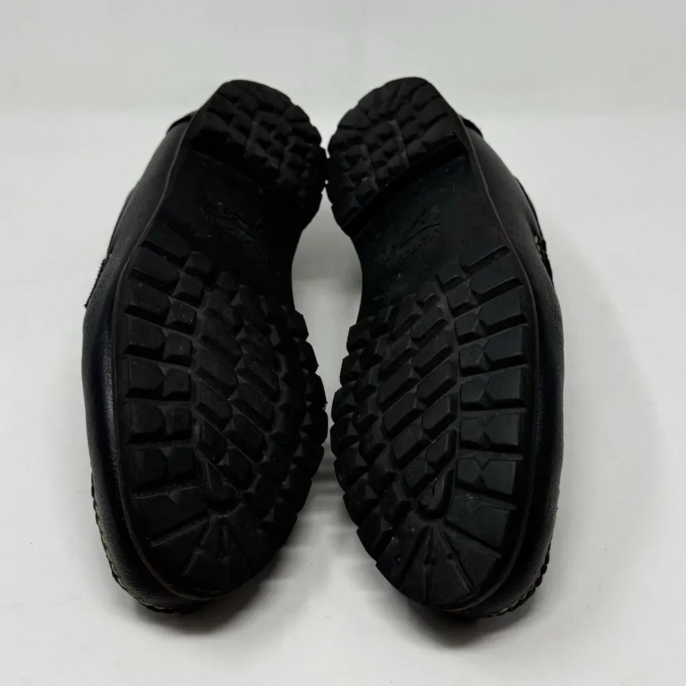 Allen Edmonds Hampton Penny Loafers Mens 12 E Wide Black Leather Lug Sole Casual